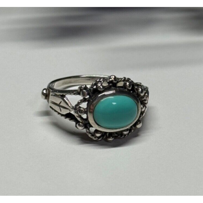 925 Sterling Silver Turquoise Ring Size 6