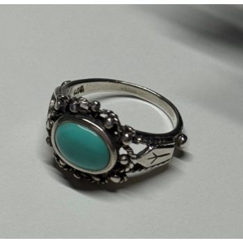925 Sterling Silver Turquoise Ring Size 6