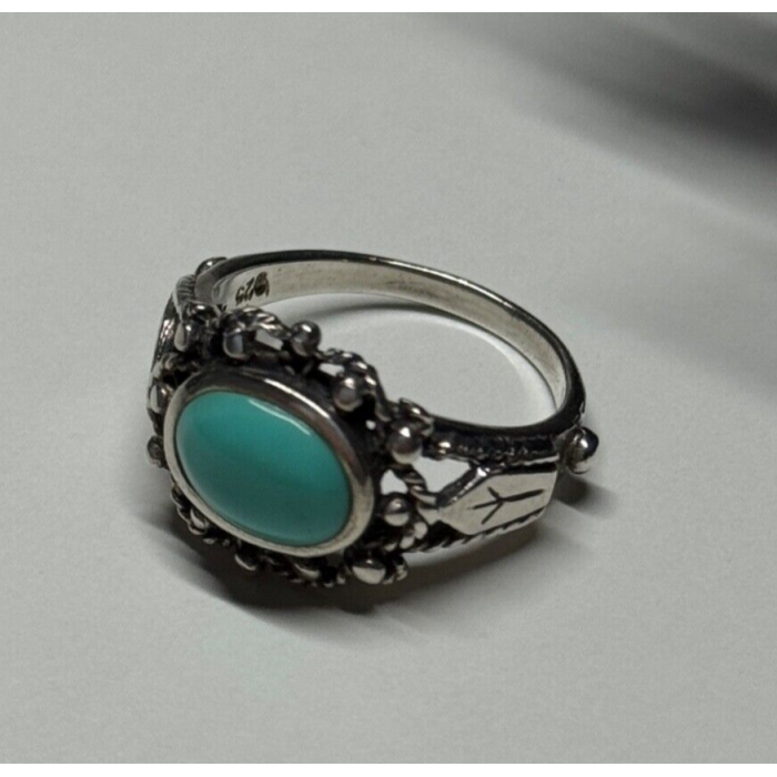 925 Sterling Silver Turquoise Ring Size 6