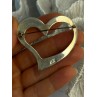 925 Sterling Silver Heart Brooch Length 1.90 inch
