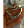925 Sterling Silver Heart Brooch Length 1.90 inch
