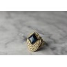 925 Sterling Silver Sodalite & Marcasites Ring Size 6