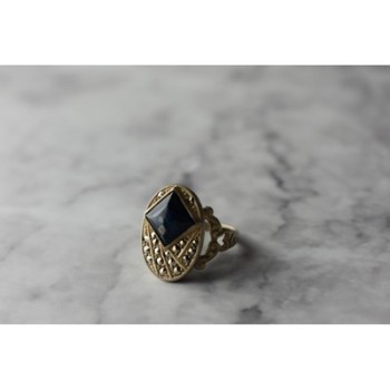 925 Sterling Silver Sodalite & Marcasites Ring Size 6