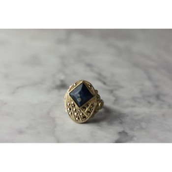 925 Sterling Silver Sodalite & Marcasites Ring Size 6