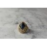 925 Sterling Silver Sodalite & Marcasites Ring Size 6