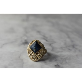 925 Sterling Silver Sodalite & Marcasites Ring Size 6