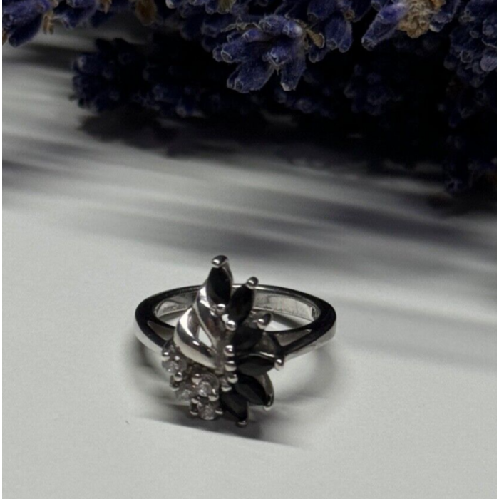 925 Sterling Silver Sapphire & Beryl Ring Size 4.5