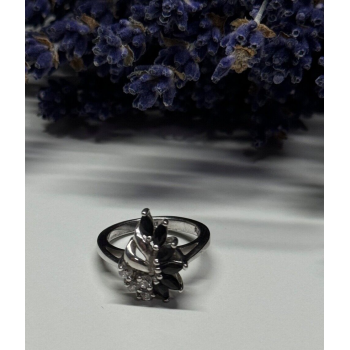 925 Sterling Silver Sapphire & Beryl Ring Size 4.5