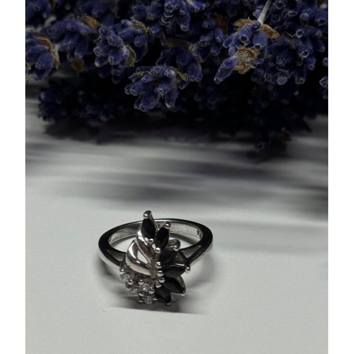 925 Sterling Silver Sapphire & Beryl Ring Size 4.5