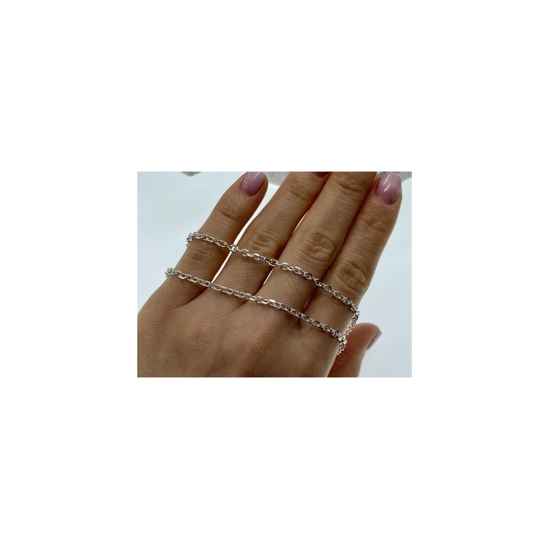 925 Sterling Silver Chain Necklace Italy 18.1 In