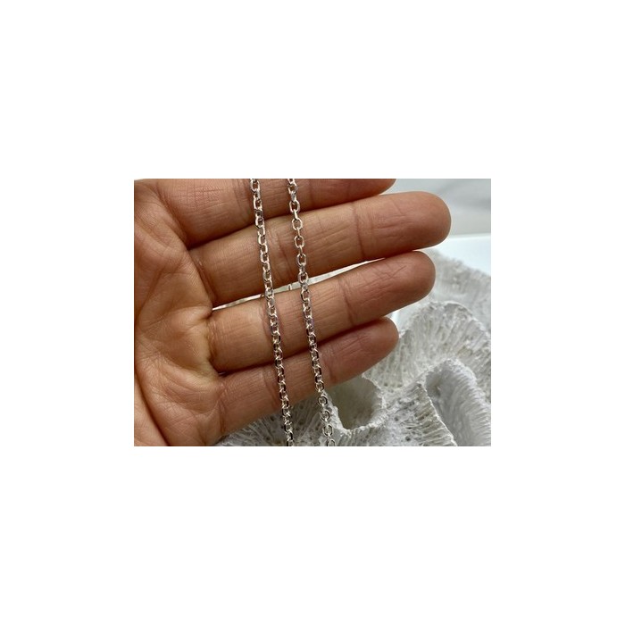 925 Sterling Silver Chain Necklace Italy 18.1 In