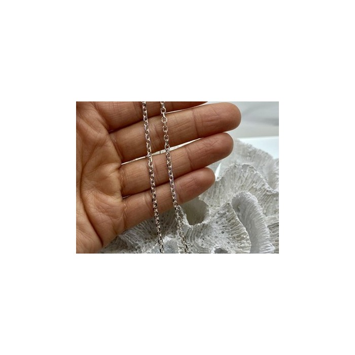 925 Sterling Silver Chain Necklace Italy 18.1 In