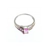 10K WHITE GOLD  PINK TOPAZ & DIAMONDS RING SIZE 7
