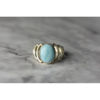 925 Sterling Silver Larimar Ring Size 7