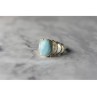 925 Sterling Silver Larimar Ring Size 7