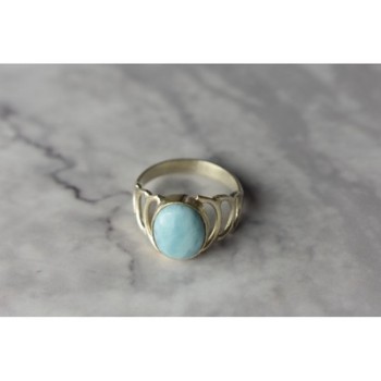 925 Sterling Silver Larimar Ring Size 7