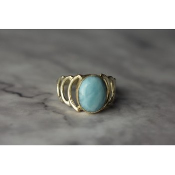 925 Sterling Silver Larimar Ring Size 7