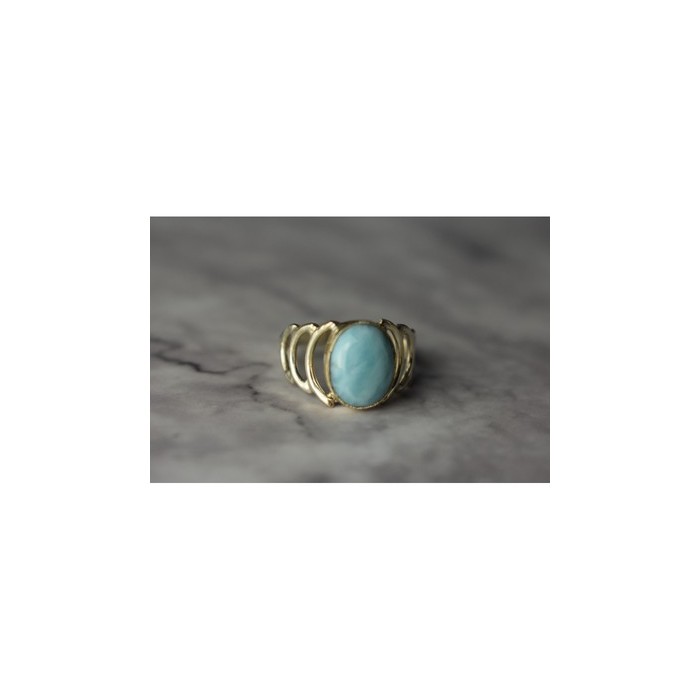 925 Sterling Silver Larimar Ring Size 7