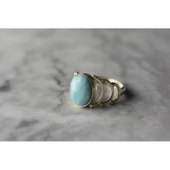 925 Sterling Silver Larimar Ring Size 7