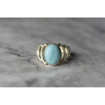 925 Sterling Silver Larimar Ring Size 7