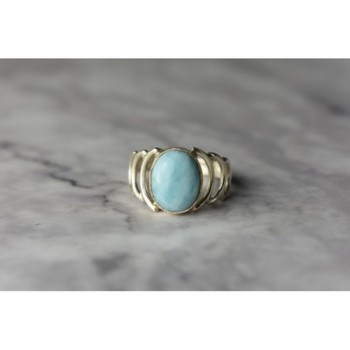 925 Sterling Silver Larimar Ring Size 7
