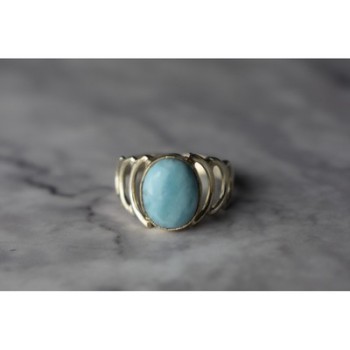 925 Sterling Silver Larimar Ring Size 7