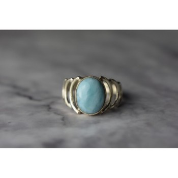 925 Sterling Silver Larimar Ring Size 7