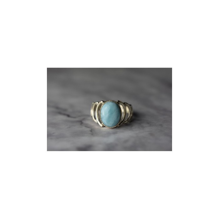 925 Sterling Silver Larimar Ring Size 7