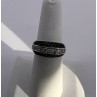 925 Sterling Silver Black & White Spinel Ring Size 6