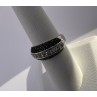 925 Sterling Silver Black & White Spinel Ring Size 6