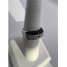 925 Sterling Silver Black & White Spinel Ring Size 6