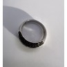 925 Sterling Silver Black & White Spinel Ring Size 6