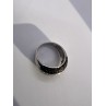 925 Sterling Silver Black & White Spinel Ring Size 6