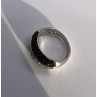 925 Sterling Silver Black & White Spinel Ring Size 6