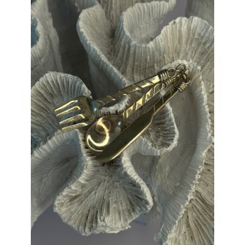 Vintage 925 Sterling Silver Spoon Knife Fork Pendant Length 2.70 inch