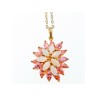 925 STERLING SILVER GOLD PLATED OPAL & MORGANITE CHAIN WITH PENDANT