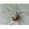 925 STERLING SILVER GOLD PLATED OPAL & MORGANITE CHAIN WITH PENDANT