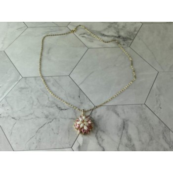 925 STERLING SILVER GOLD PLATED OPAL & MORGANITE CHAIN WITH PENDANT