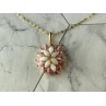 925 STERLING SILVER GOLD PLATED OPAL & MORGANITE CHAIN WITH PENDANT