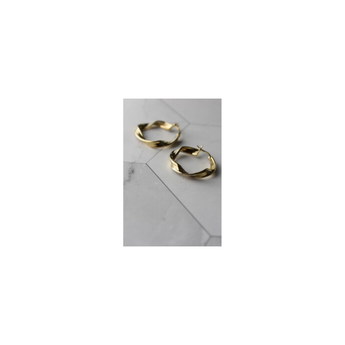925 Sterling Silver Gold Plated Classic Earring