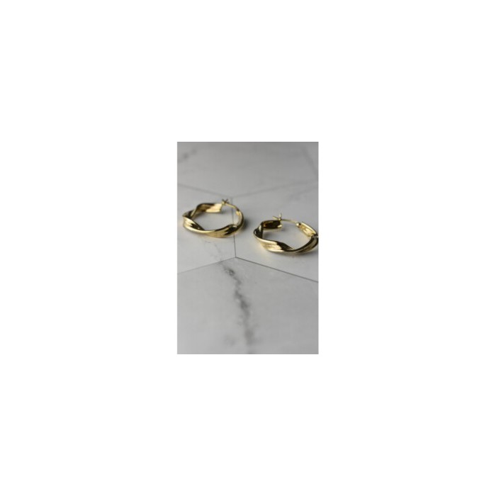 925 Sterling Silver Gold Plated Classic Earring