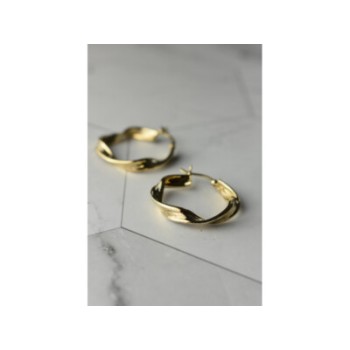 925 Sterling Silver Gold Plated Classic Earring