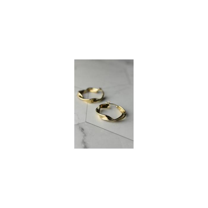 925 Sterling Silver Gold Plated Classic Earring