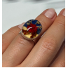 925 Sterling Silver With Natural Flowers In Epoxy Resin Ring Size 5