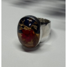 925 Sterling Silver With Natural Flowers In Epoxy Resin Ring Size 5