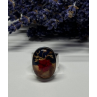 925 Sterling Silver With Natural Flowers In Epoxy Resin Ring Size 5