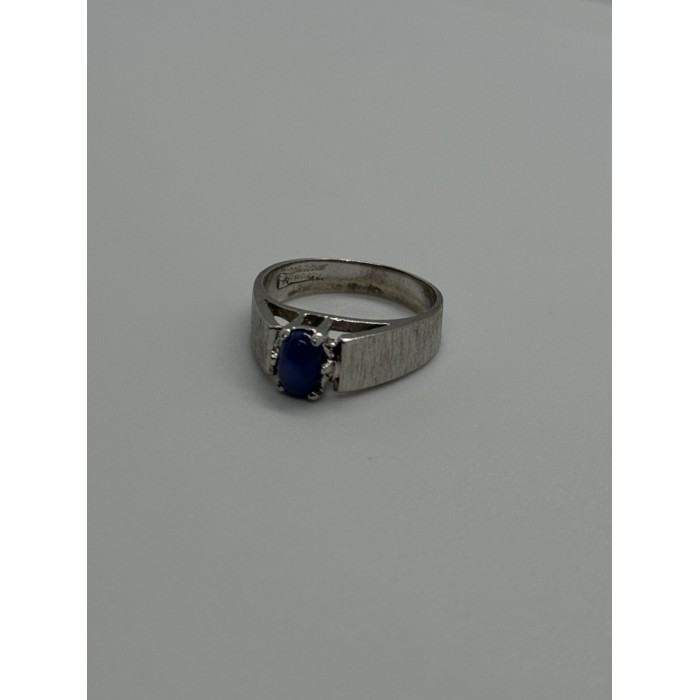 925 Sterling Silver Blue Star Sapphire Ring Size 4