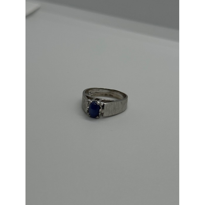 925 Sterling Silver Blue Star Sapphire Ring Size 4