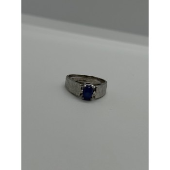 925 Sterling Silver Blue Star Sapphire Ring Size 4