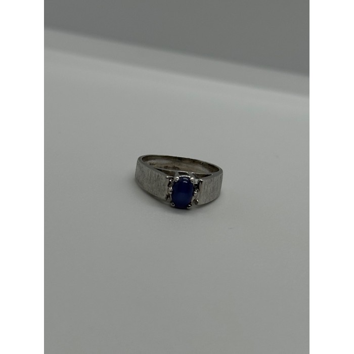 925 Sterling Silver Blue Star Sapphire Ring Size 4